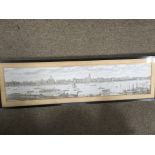 A framed and glazed view of Shanghai printed on f