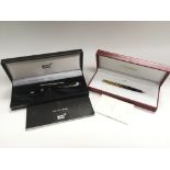 Two cased pens comprising a Cartier and a Mont Bla