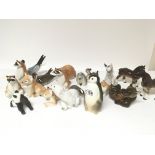 A large collection of Russian Porcelain animal and bird figures (a lot)