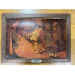 An oak framed Corvoisier Cognac advertising picture