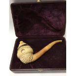 A Meerschaum pipe crafted and signed by the acclai