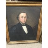 Two Gilt framed oils on canvas Victorian oil paintings Portraits of lady and gentlemen. 60 cm by