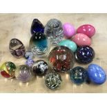 A good set of glass paper weights and colourful ma