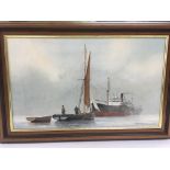 An oil on canvas by John Cotgrove depicting a sail