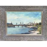 Ivan Taylor 1947-present. A gilt framed oil on boa