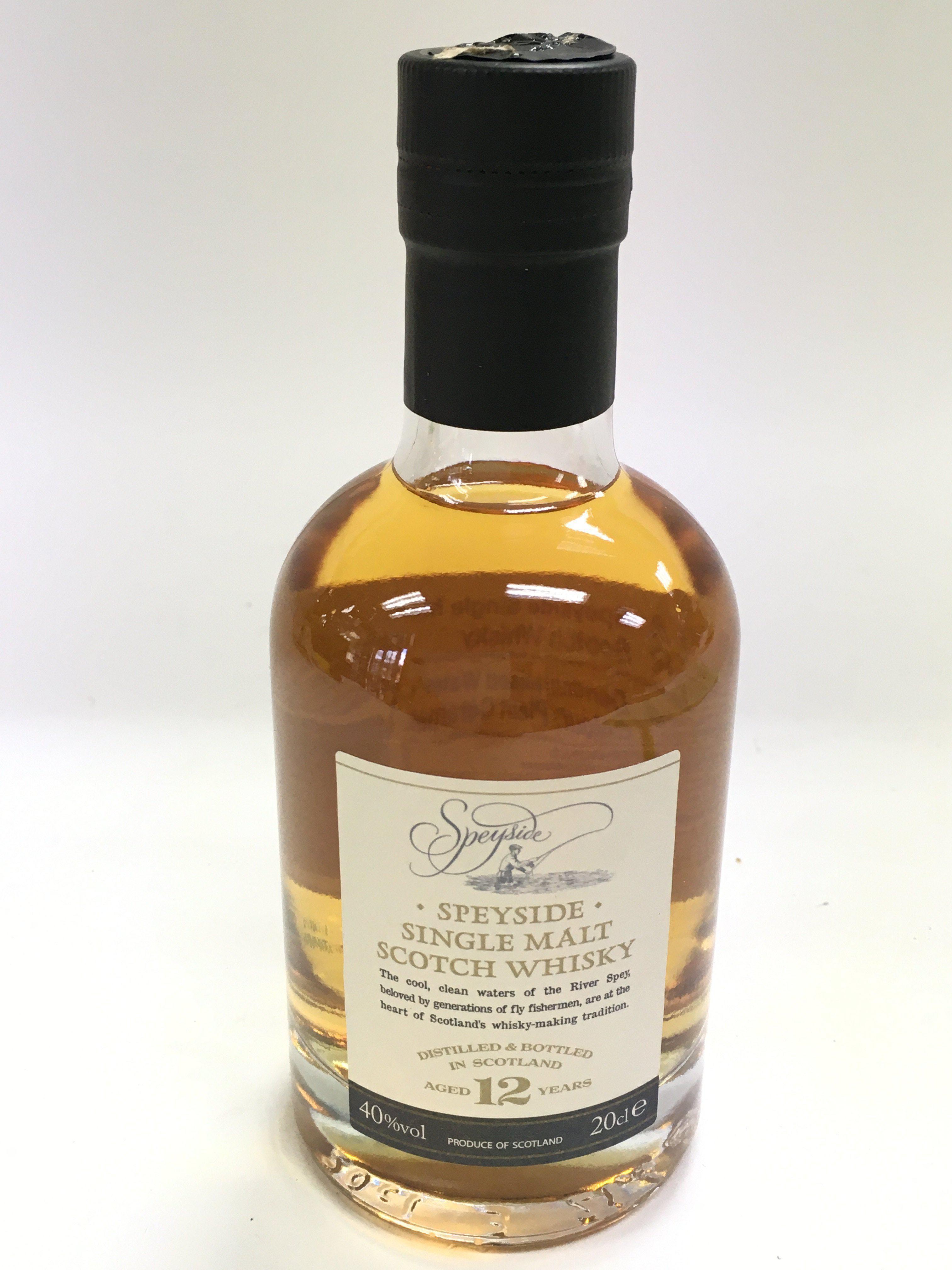 A 20cl bottle of Speyside single malt scotch whisk