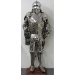 Reproduction late 15thC Gothic full suit of armour, fully articulated, used by the vendor for re-
