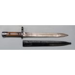 Austrian 1895 pattern Mannlicher bayonet stamped Fg over Gy to ricasso, with 25cm fullered blade and