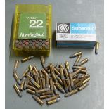 One-hundred-and-seventy-four .22 rifle cartridges including Remington and RWS Subsonic, some in