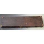 Army & Navy leather bound gun case with fitted interior, brass lock and original 'Army & Navy Co-