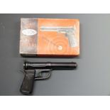 Accles & Shelvoke Ltd Acvoke .177 air pistol with named and reeded grips, NVSN, in original box with