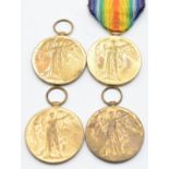 Four British Army WW1 Victory medals named to 4664 Sapper E Williams, Royal Engineers, 59892 Pte A