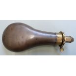 Bartram & Co Extra Quality copper and brass powder flask, 20cm long