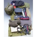 Collection of Royal Air Force clothing, sleeping bag, hats etc