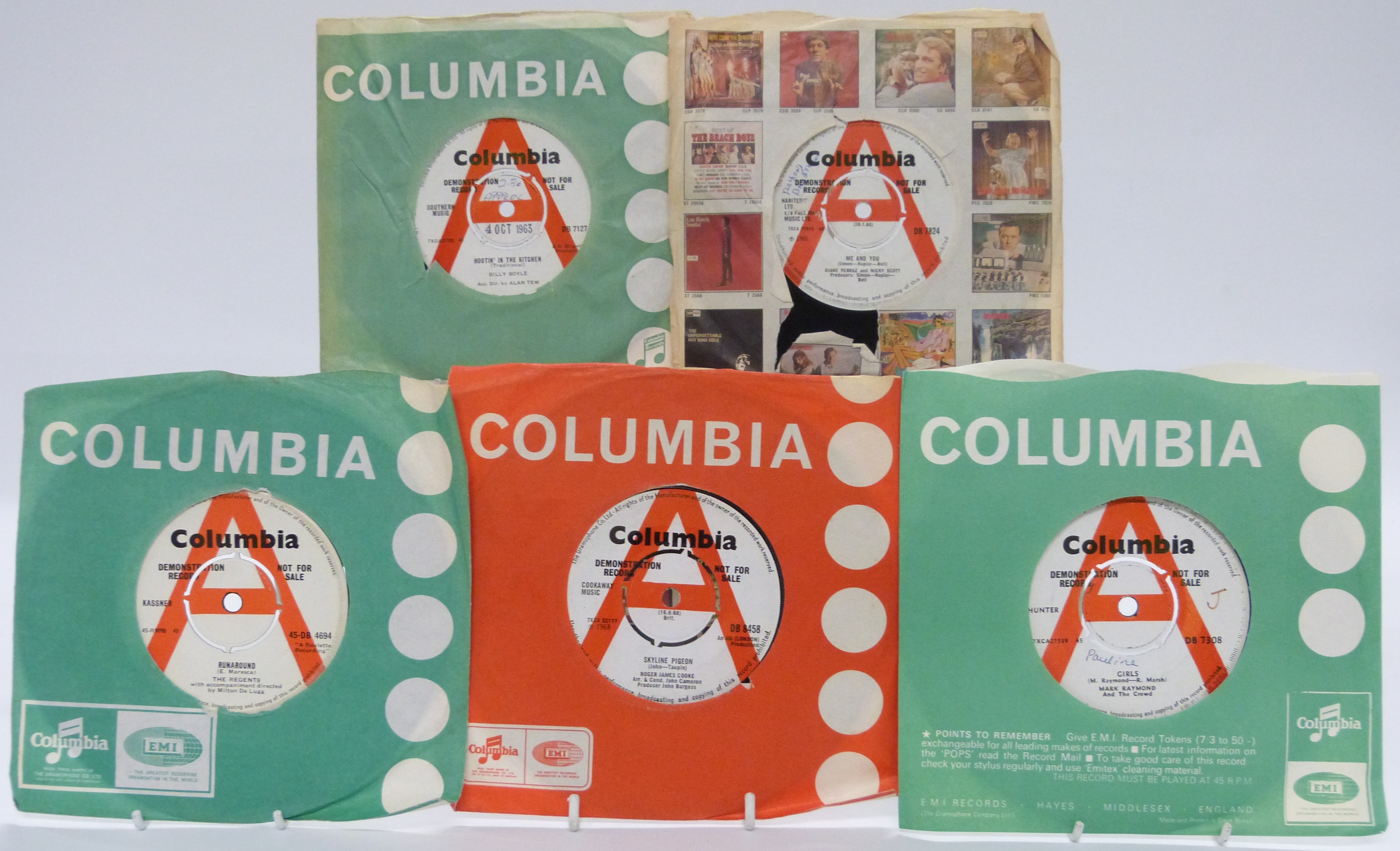 Promo / Demo - 42 singles on white and red/white Columbia
