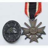 German WW2 Third Reich Nazi War Merit Cross and Wound Badge