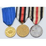 Three German / Prussian 1870-1871 medals comprising Combatants Medal, Non Combatants Medal and a