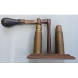 James Dixon & Sons Hawkley patent 12 bore shotgun cartridge capper and decapper with turned wooden