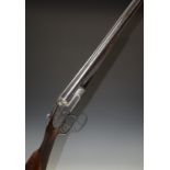 Army & Navy CSL 12 bore sidelock side by side shotgun with named and engraved lock, engraved trigger