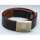 German leather belt with Einigkeit Recht Freiheit buckle and Dietmar Kirschstein name label