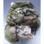 Quantity of Cold War British Army webbing and two sleeping bags