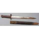 British 1888 pattern Lee Metford bayonet with grip plates secured by two rivets, 30.5cm double edged