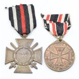 German WW1 medals, War Cross of Honour and Veteran 'Fur Dagerland' Medal