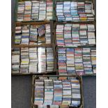 Approximately 700 cassettes, mostly pop