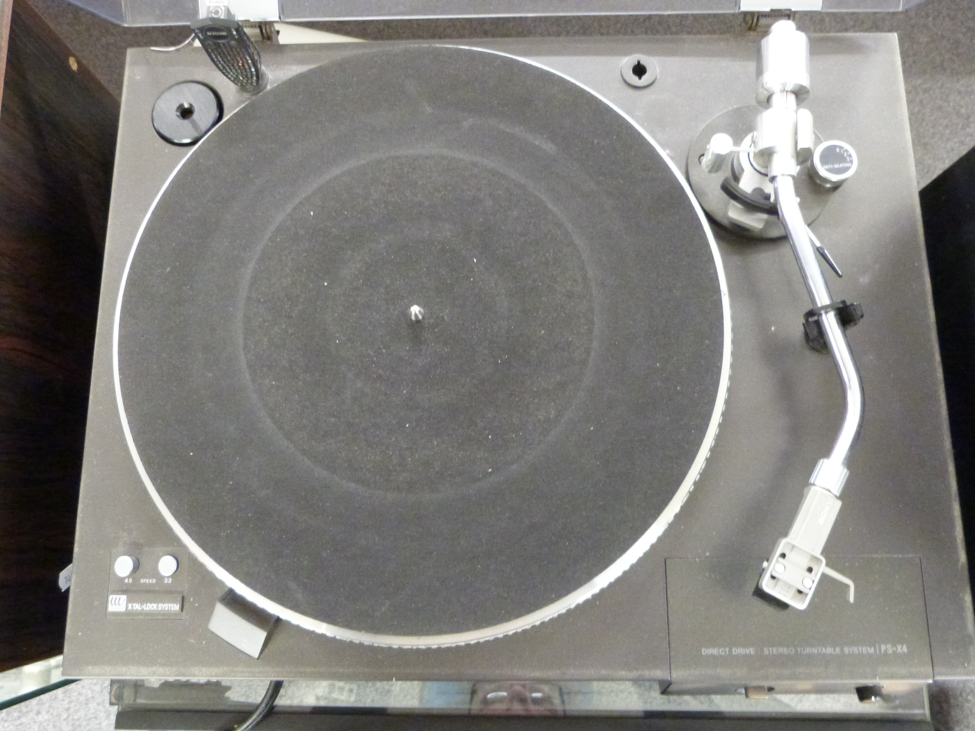 Sony record deck stereo turntable PS-X4 together with a stacking system comprising 30 station pre- - Image 4 of 4