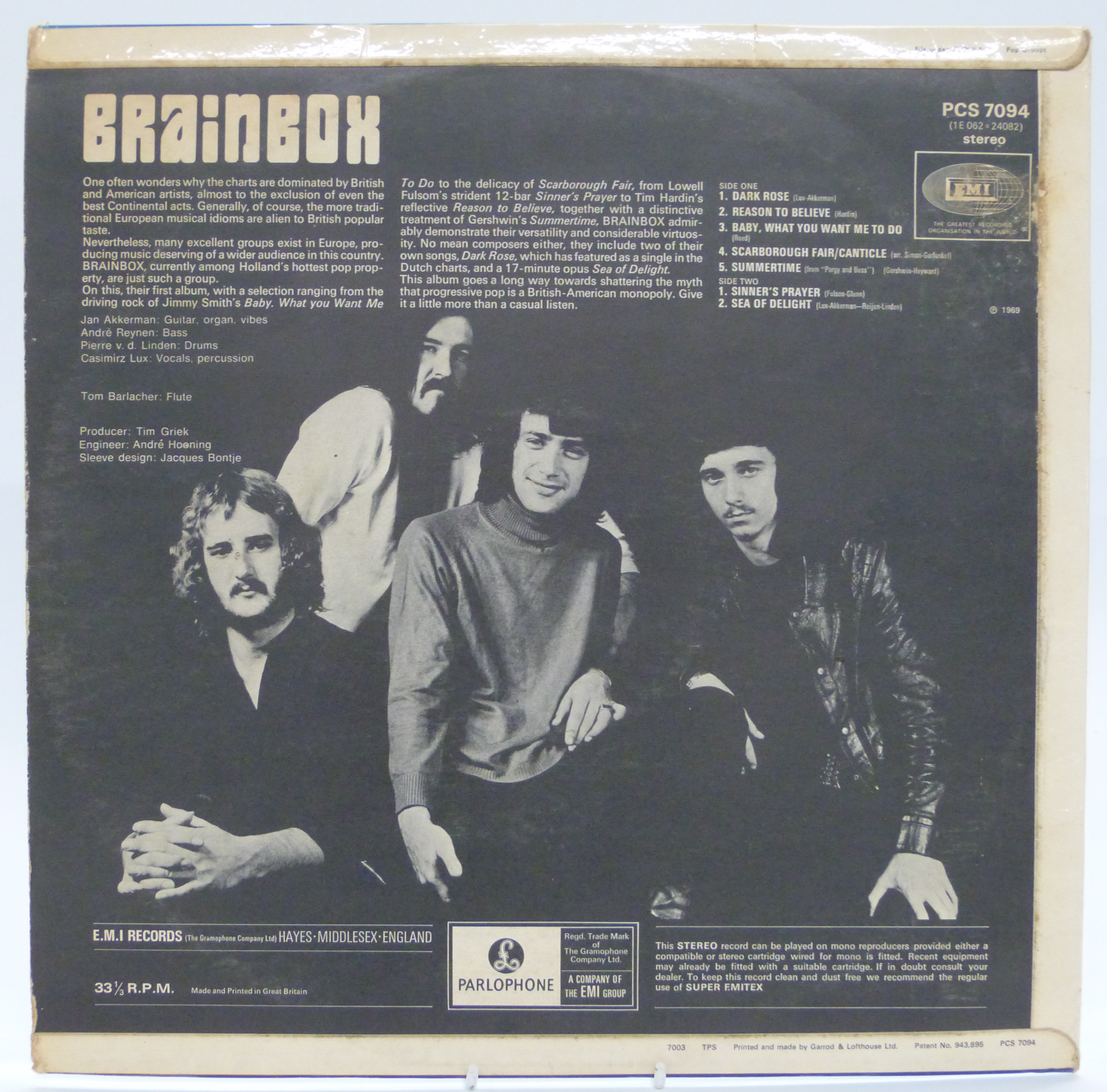 Brainbox - Brainbox (PCS7094) record appears Ex, cover Good - Image 2 of 3