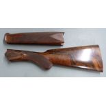 Caesar Guerini sidelock semi-pistol grip shotgun stock (40cm long) and chequered forend (26.5cm