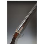 Ward & Son 12 bore side by side shotgun with engraved lock, trigger guard, underside, thumb lever,