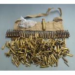 A collection of collector's brass rifle cartridges of various calibres including 20mm, 7mm