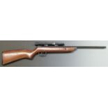 BSA Meteor .22 air rifle with semi-pistol grip and Webley 4x15 scope, serial number WE03151.