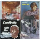 Approximately 130 albums, mostly Blues including Memphis Slim, Leadbelly, Georgie Fame, Chris