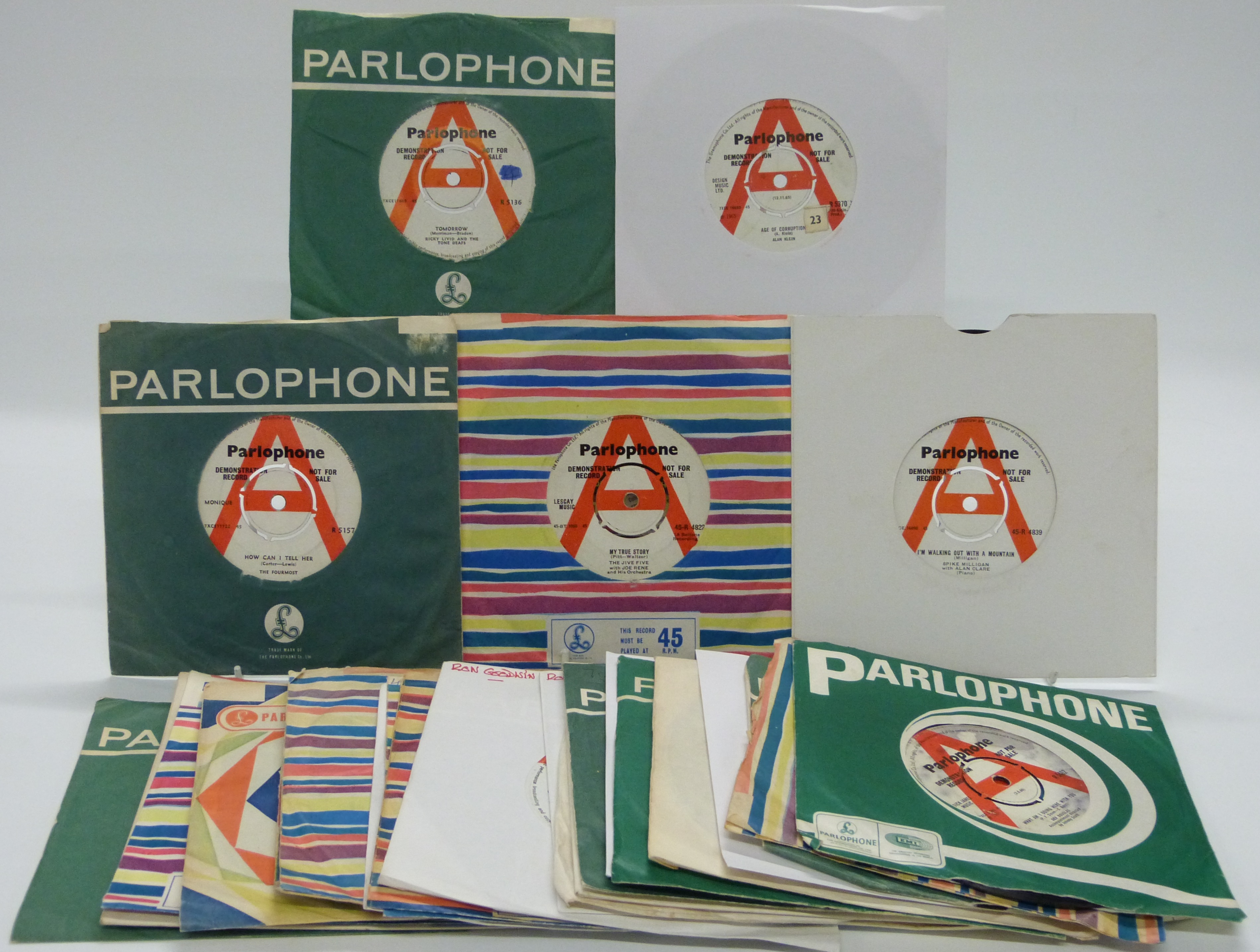 Promo / Demo - 26 singles on white/red and white Parlophone