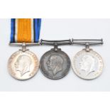 Two British Army WW1 War Medals named to 3216 Sgt G Jerrold, Royal Sussex Regiment, and 30433 Pte