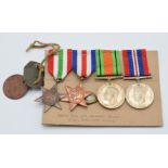 British Army WW1 medals comprising The Italy Star, France and Germany Star, Defence Medal and War