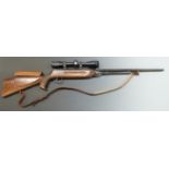 Webley Mk 3 .22 air rifle with custom stock by H J Walker of Gordon Russell, chequered semi-pistol