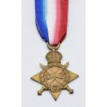 British Army WW1 Medal 1914-1915 Star, named to 1552 Pte P Rowson, South Notts (Nottinghamshire)