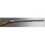 French percussion hammer action musket with 'Mre Imp de Chatellerault' engraved to the lock, steel