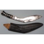 Kukri with leather sheath, 28cm blade. PLEASE NOTE ALL BLADED ITEMS ARE SUBJECT TO OVER 18 CHECK