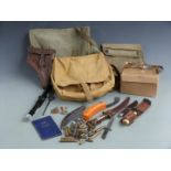 Military / sporting ephemera including leather pistol holder, two Queen Victoria commemorative