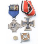 German WW2 Third Reich Nazi Iron Cross, Iron Cross oakleaves and ribbon, Luftwaffe plastic economy