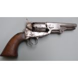 Colt Navy type .36 six-shot single action percussion revolver with 'Colt's patent 0014' engraved