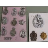 Twelve Police badges including St Lucia, South Africa, Suffolk, Thames Valley etc