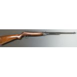 Webley Mark 3 .22 underlever air rifle with semi-pistol grip, Webley plaque inset to the stock and