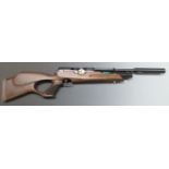 Weihrauch HW100 .177 PCP air rifle with shaped semi-pistol grip, raised cheek piece, adjustable