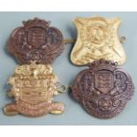 Four British Army Lancashire, Blackpool and Dulwich Volunteers Regiment metal badges