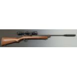 Crossman Rabbit Stopper 2260 .22 air rifle with sling suspension mounts, sound moderator and